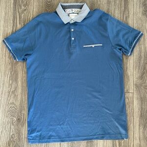 Cactus Man Ricky Singh Men's Medium Short Sleeve Blue Polo Pocket  Shirt NWOT